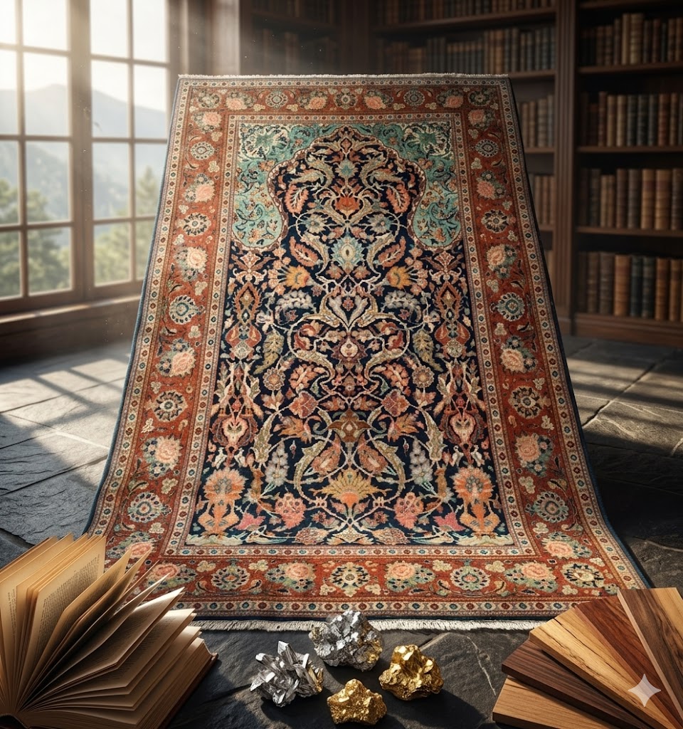 Détail de la texture d'un tapis haut de gamme